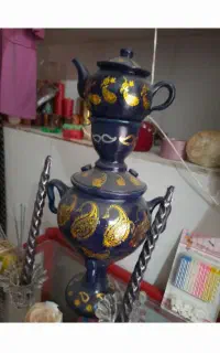 سماور و قوری سفالی قابل شستشو