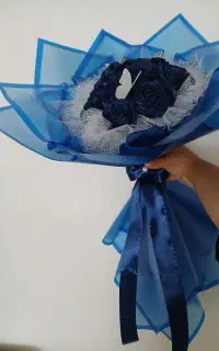 دسته گل روبانی