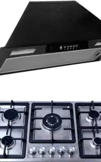 اجاق گاز استیل/شیشه/هود مخفی و مورب مدل ایتالیائی