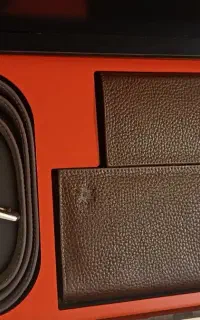 ست مردانه کیف پول کمربند وجاکارتی چرم اصل