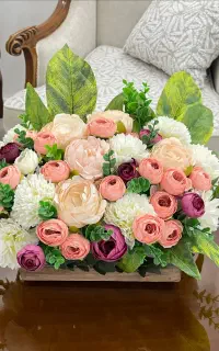 گل های مصنوعی وارداتی لوکس دسته گل باکس گل دکوری