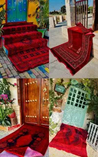 فروش فرش+ طرح باغ بهشت * ۶ متری قرمز رنگ//