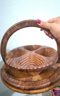 جاشمعی چوبی.  یک عدد آجیل خوردی چوبی هندی