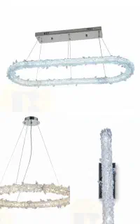 ست لوستر و لاینر و دیوارکوب یخی