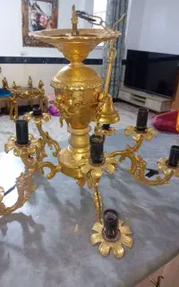 لوستر قدیمی آبکاری طلاس ۵کیلو نیم وزنش