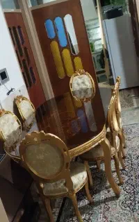 میزنهارخوری تمام چوب منبت کاری شده