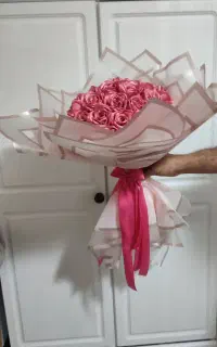 دسته گل روبانی