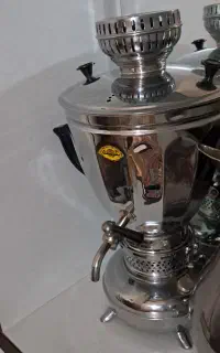 سماور نفتی قدیمی مخذن برنج بدنه استیل
