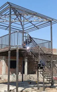 جوشکاری شیروانی کوبی اسکلت بندی درب پنجره وعلا