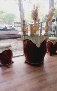 میز نهارخوری بشکه چوبی