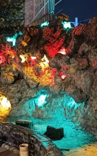 آبنما سازه فلزی محوطه باغ دکور آبشار جوشکاری پتینه