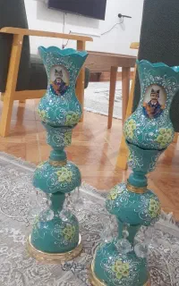 شمعدان لاله عباسی فیروزه ای
