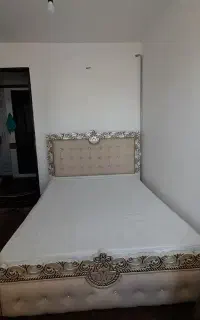 سرویس تخت همراه تشک چوب راش