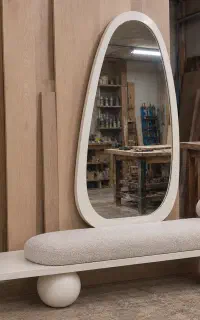 آیینه قدی .بنچ .کنسول نشیمن دار