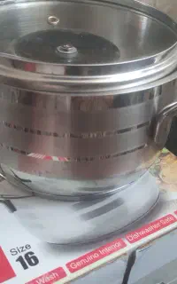 قابلمه وقوری استیل وسینژ گرد طرح دار
