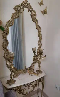 آینه و شمعدان برنز