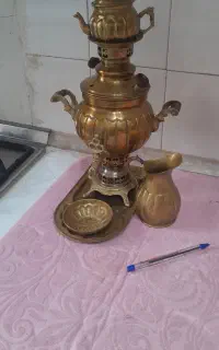 سماور زغالی مسی ۱ لیتری