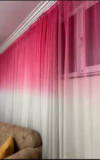 پرده حریر آمبره صورتی