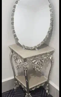آینه و شمعدان به همراه میز و قرآن وساعت(ست کامل)