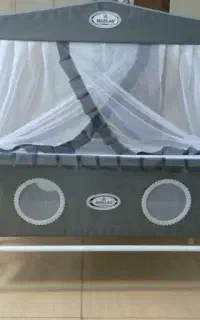 تخت و گهواره تاشو کودک پارادایس رنگ طوسی