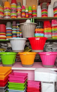 گلدان پلاستیکی دو طرفه خورجینی  یا نرده ای