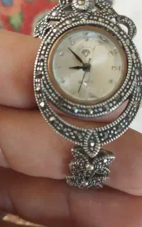 ساعت زنانه کوارتزنقره قلم سیاه