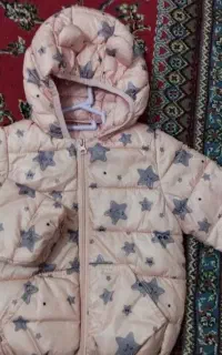 کاپشن دخترانه عروسکی گوش دار طرح استار، رویه شمعی