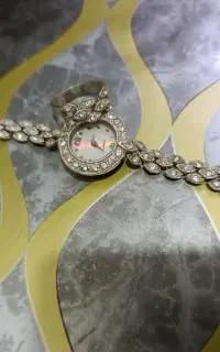 ساعت نقره موتور سوئیس کار دست همراه با انگشتر ست