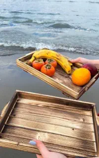 سینی چوبی دوتیکه حراج