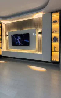 نصب انواع برچسب کابینت،ماربل شیت،اجرای تی وی روم