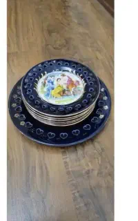 کیک خوری سورمه ای دور قلبی طلاکوب دنسی