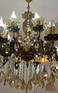لوستر برنجی 16 شاخه