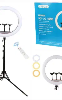 رینگ لایت ۲۲ اینچ ریموت دار بهمراه سه پایه 2 متری