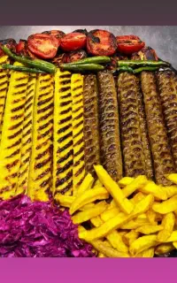 غذا ..چلوکباب کوبیده 2سیخ مرغ270هزار