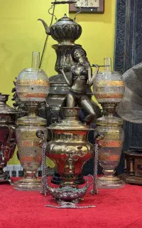 انتیک فروش و خرید سماورقدیمی افتابه لگن سینی مجمع