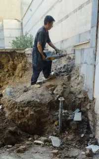تخریب خاک برداری فاضلاب شهری مقنی چاه