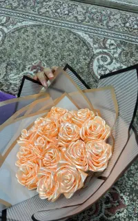 دسته گل روبانی