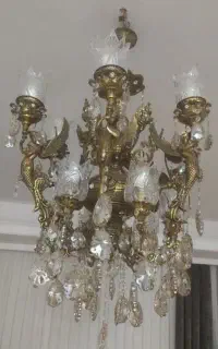 یک جفت لوستر فرشته برنجی