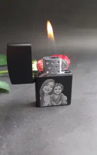 حک چهرە روی فندک گازی