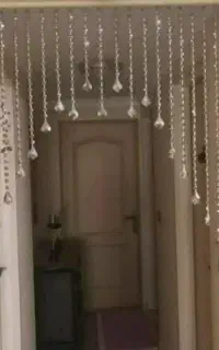 پرده کریستالی وپولکی وریسه .گوی لوستر