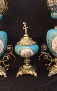 لامپا برنز سفید سرمه ای یشمی