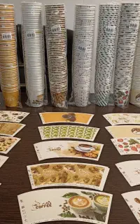 لیوان کاغذی ۱۸۰ سی سی لیبل بارکد دار