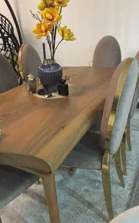 میز و صندلی غذاخوری راش و صندلی انتظار و میزبان