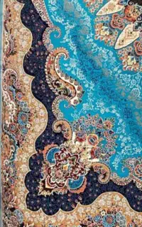 فرش 2/5در3/5،نو اکبند فیروزه ای