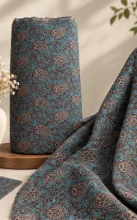 پارچه ترمه فیروزه ای/۳۰ متر/تراکم بالا
