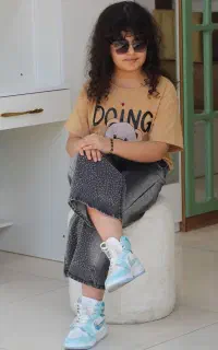 شلوار بگ و شافل دخترانه نگینی کاری