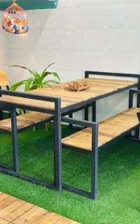 نیمکت چوبی فلزی  روستیک