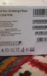 شیائومی نوت 14 پرو پلاس 5G/ 512/12 اکبند