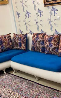 مبل ال 7نفره چوب و چرم