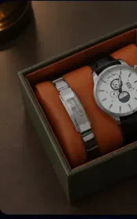 ست ساعت و دستبند چرم WALAR